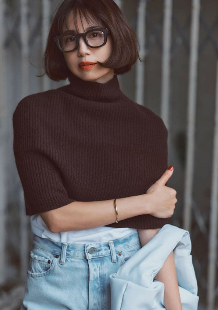 【新品・未使用‼️】NbyNaVY 東原亜紀　リブスヌード フリーサイズ　ブラウン