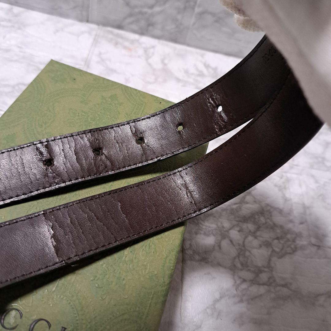 ✨️素敵✨️GUCCI グッチベルト　GG 柄ブラックレザーシルバーバックル