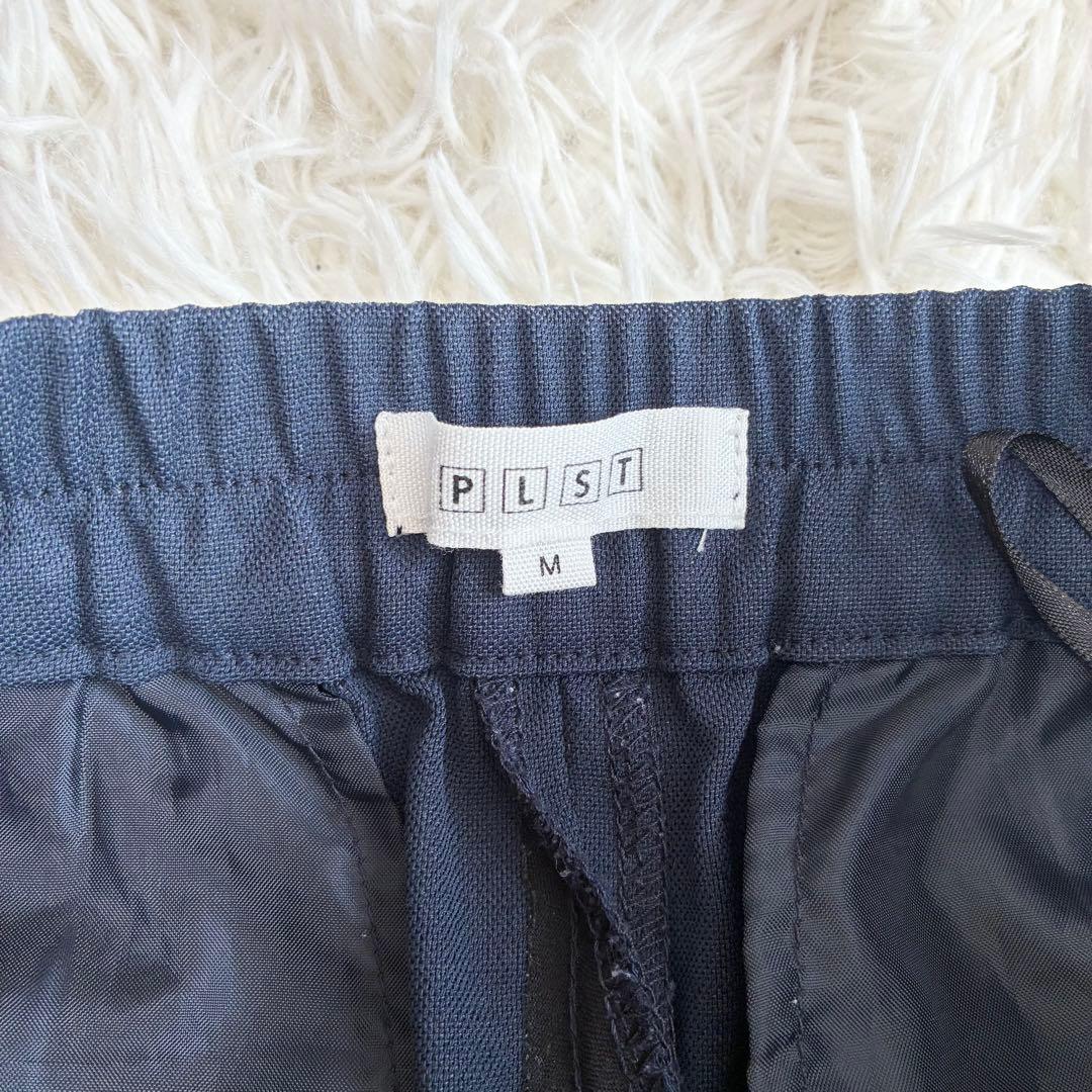 PLST リネンブレンドカラーレスジャケット セットアップ 麻混 ネイビー Ｍ