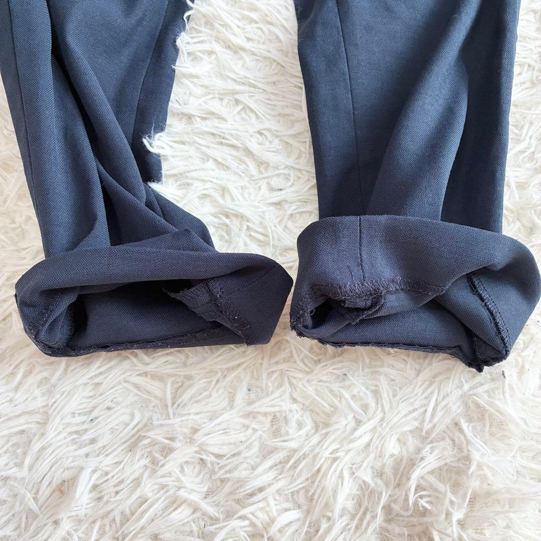 PLST リネンブレンドカラーレスジャケット セットアップ 麻混 ネイビー Ｍ