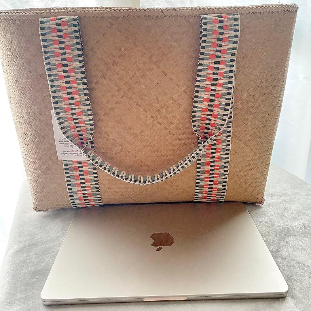 新品・STELAR ハンドメイド ストロー製かごバッグ（バリ製／大きめサイズ）