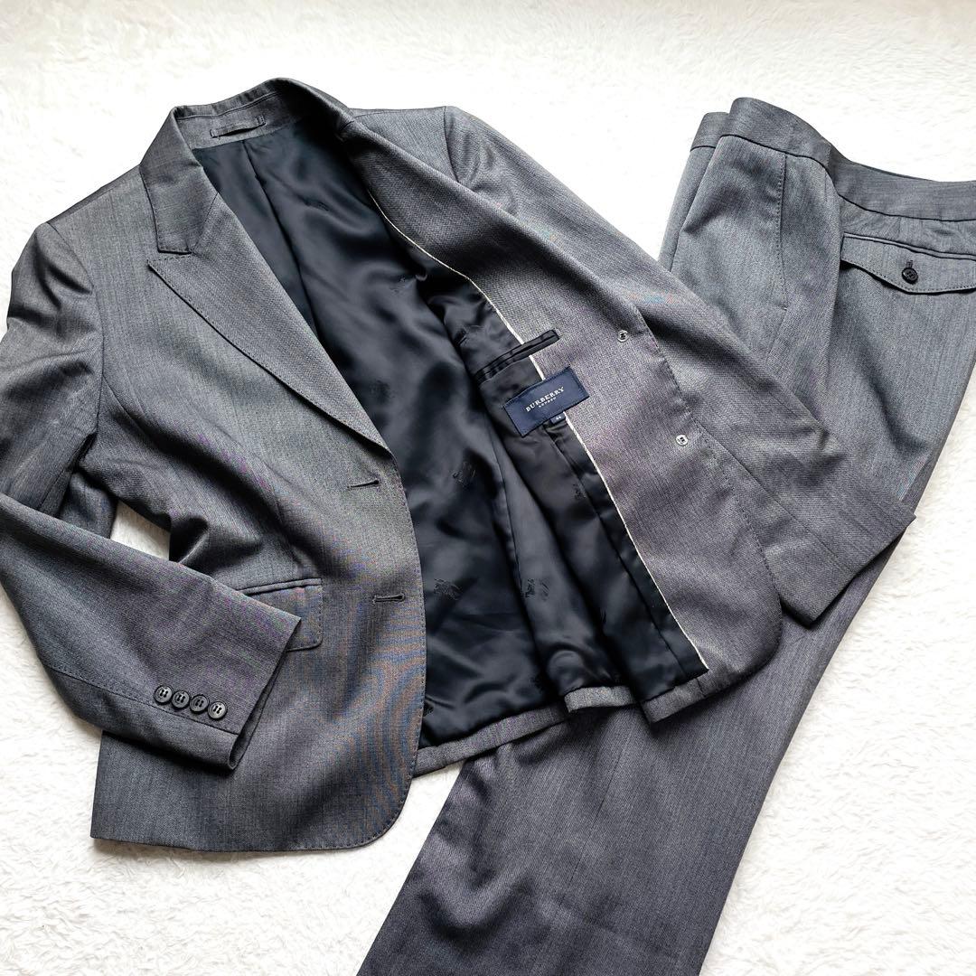 バーバリーロンドン　パンツスーツ　セットアップ　　シルク混　大きめXL