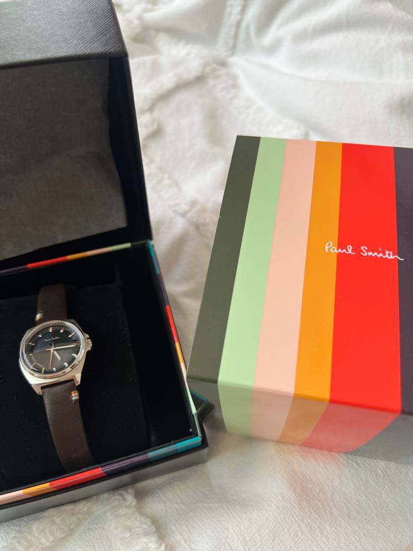 Paul Smith ブラックレザーバンド時計　保証書付き