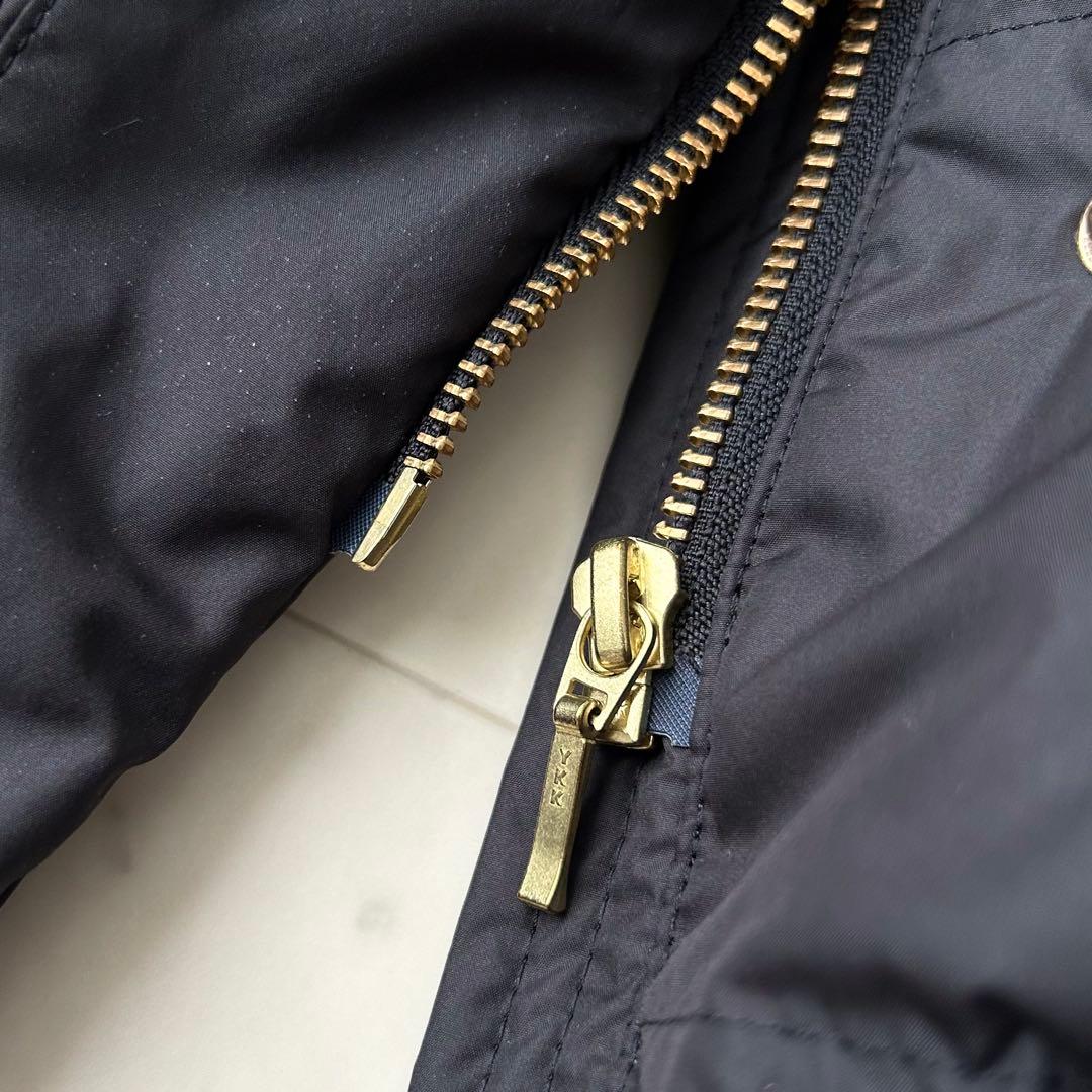 美品 ミッシェルクラン ベーシックタフタ ロングダウン ファー・フード 黒 38