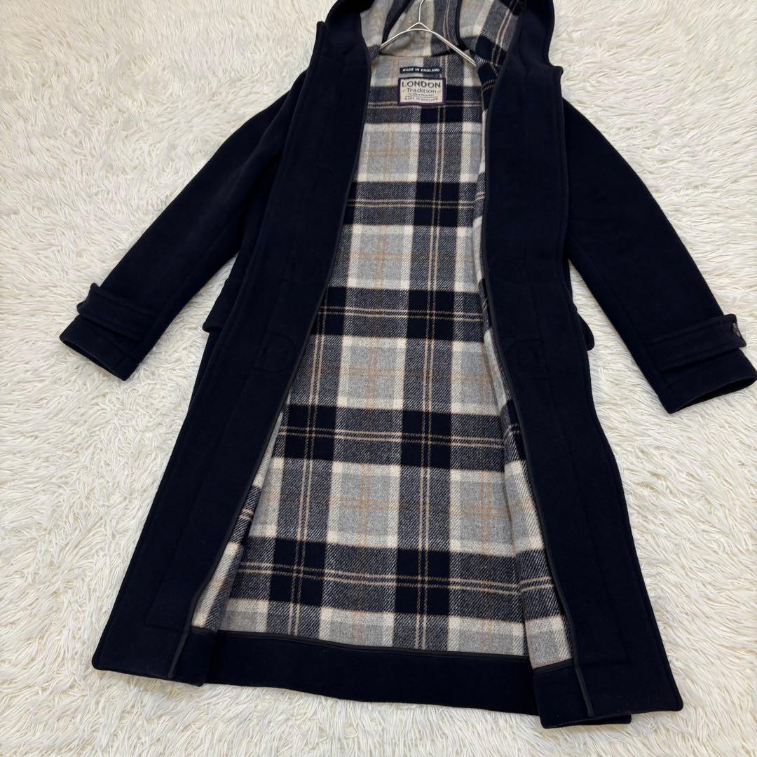 ロンドントラディション　フード付きダッフルコート　(F)　黒　イギリス製