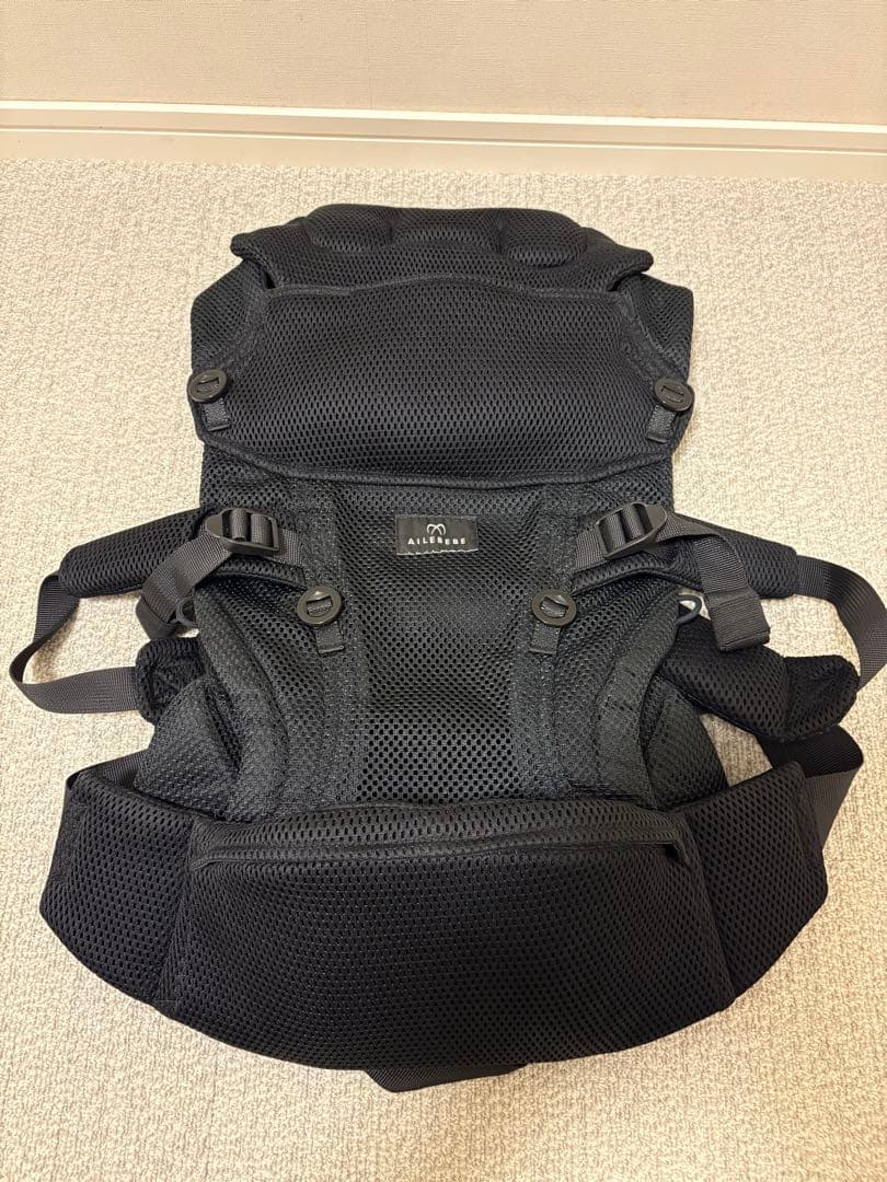 エールべべ ベビーキャリア スリー 抱っこひも BLACK