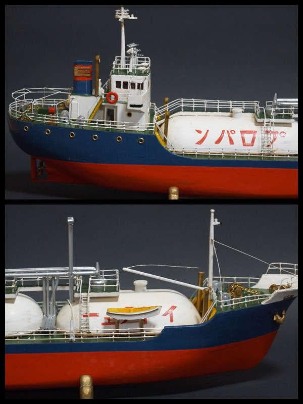 木製漆塗り 伊藤忠プロパン(イトチュー)LPG液化石油ガスタンカー模型プロパン船