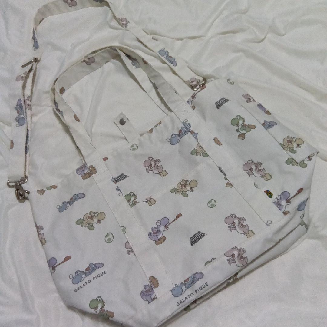ジェラートピケ×スーパーマリオ ヨッシー柄マザーズバッグ