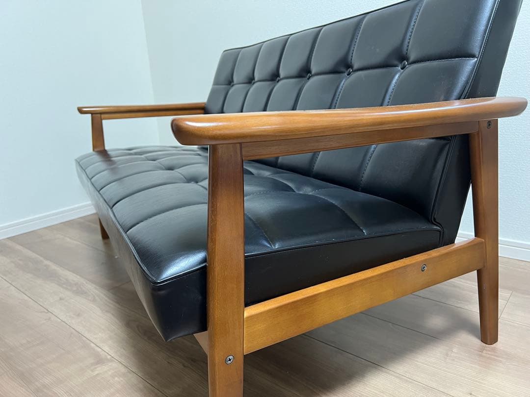 カリモク60　Kチェアー　2シーター　スタンダードブラック