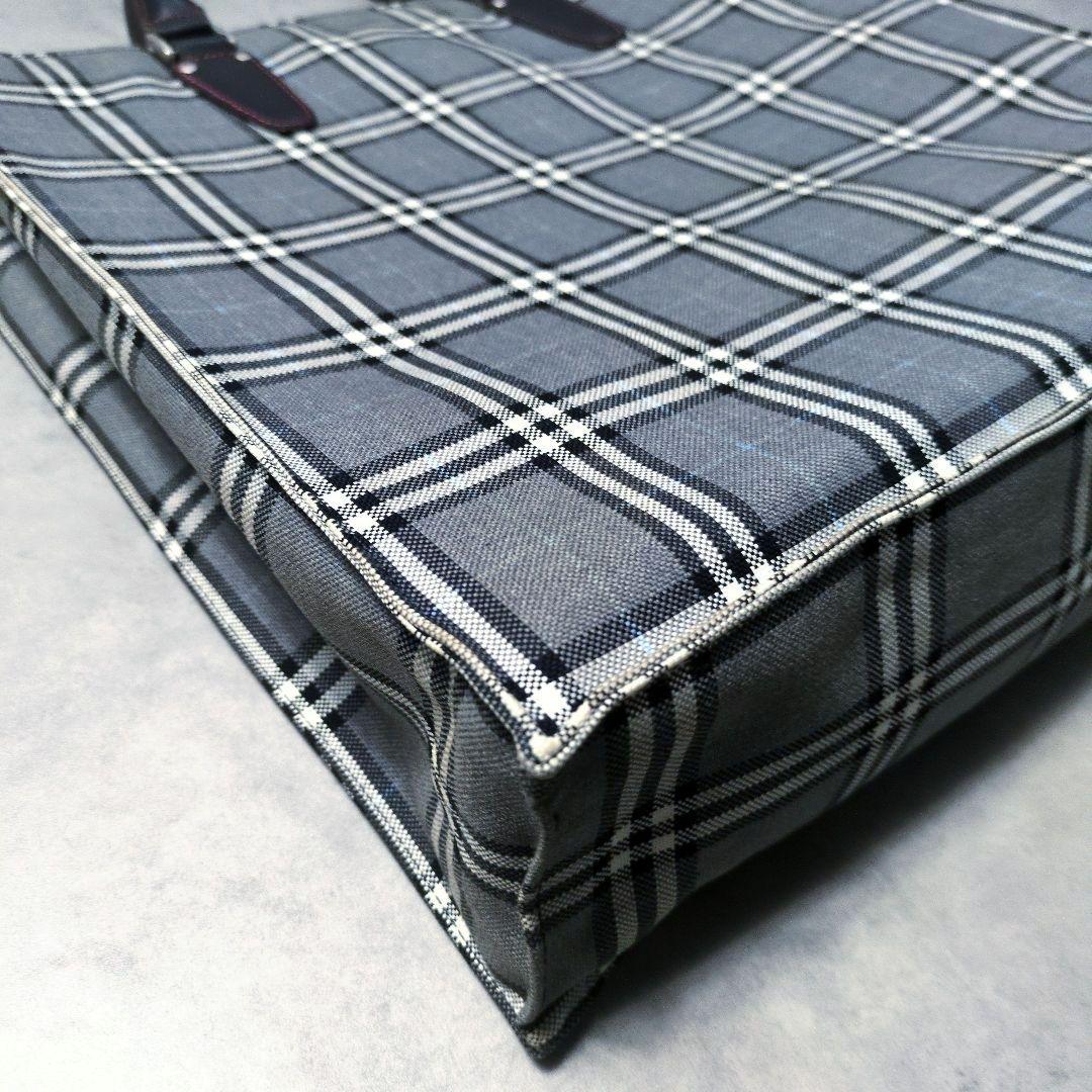 BURBERRY ブラックレーベル ノバチェック トートバッグ レザー使い