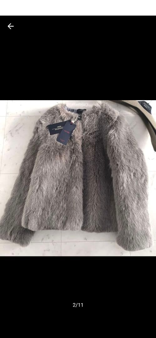 新品 ハンガー付き ウィークエンドマックスマーラ ノーカラーフェイクファーコート