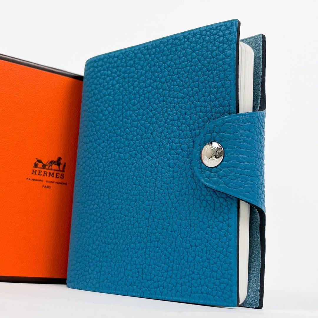 未使用 HERMES エルメス ユリスミニ トゴ ブルージーン 手帳 メモ帳