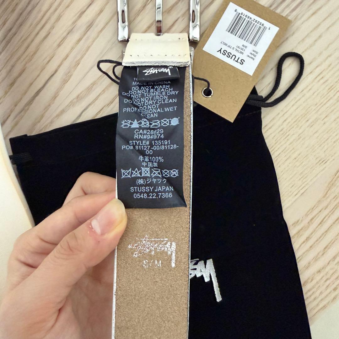 Stussy ブラック レザーベルト s/m
