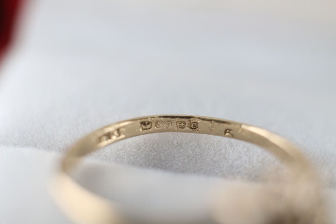 絶品 英国 ビンテージ レディース ゴールド 指輪 サファイア ダイヤ J146