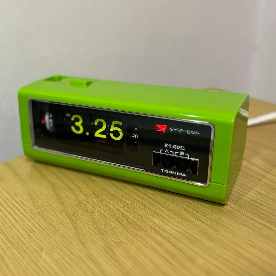 【メンテ済・動作正常】TOSHIBAパタパタ時計 タイムスイッチTWM-300緑