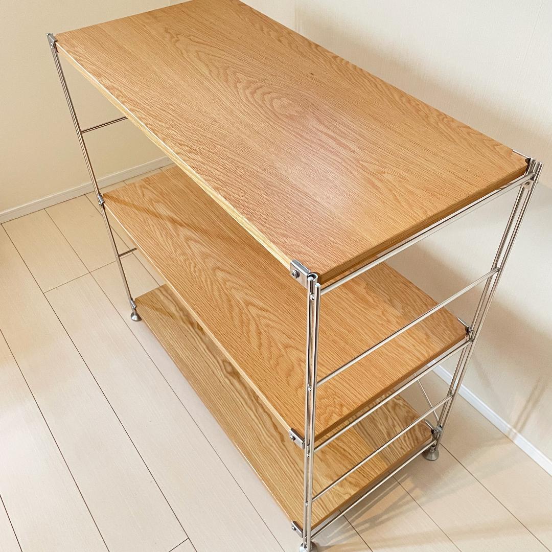 無印良品 ステンレスユニットシェルフ オーク材 ワイド 小