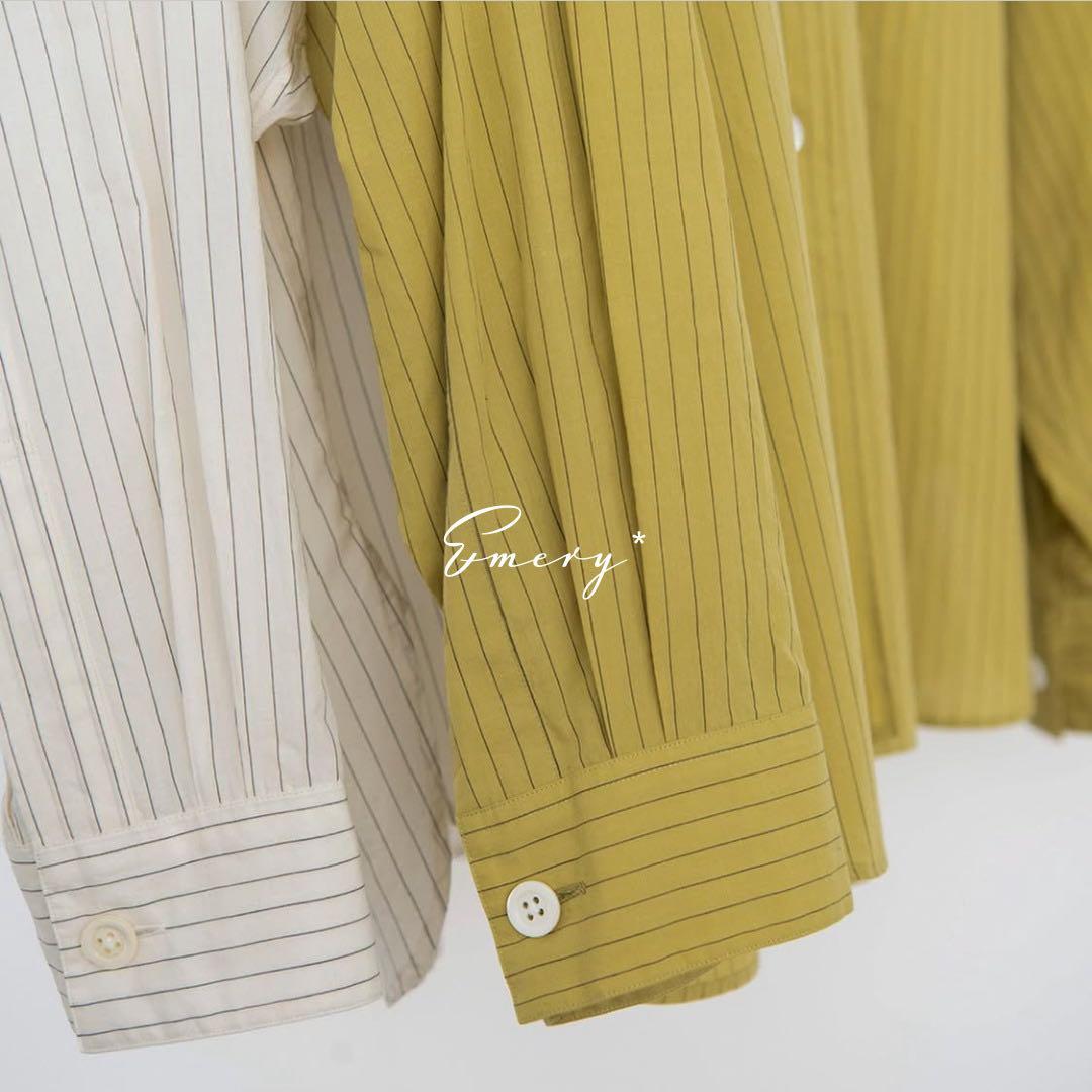 マーガレットハウエル 2024 コットン カラーレス ストライプ シャツ 1