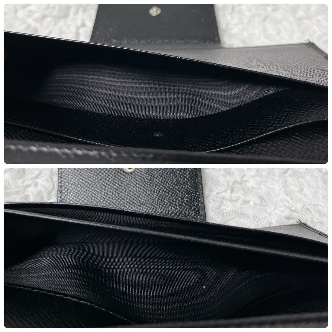 箱付✨BVLGARI ブラック レザー 長財布　ブルガリ　フラップ　本革　黒