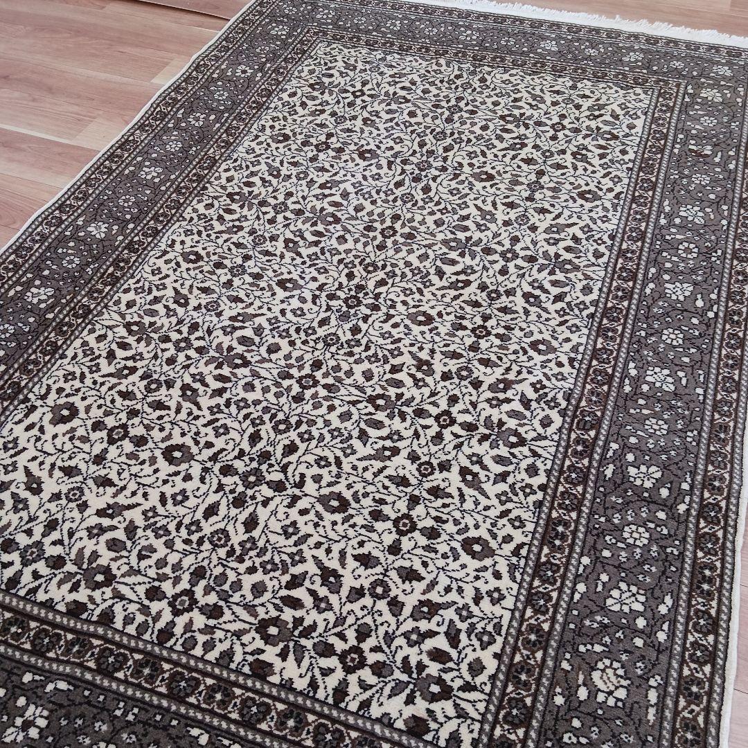 Y3881-1 トルコ カイセリ絨毯 ウール×コットン 手織り 大判