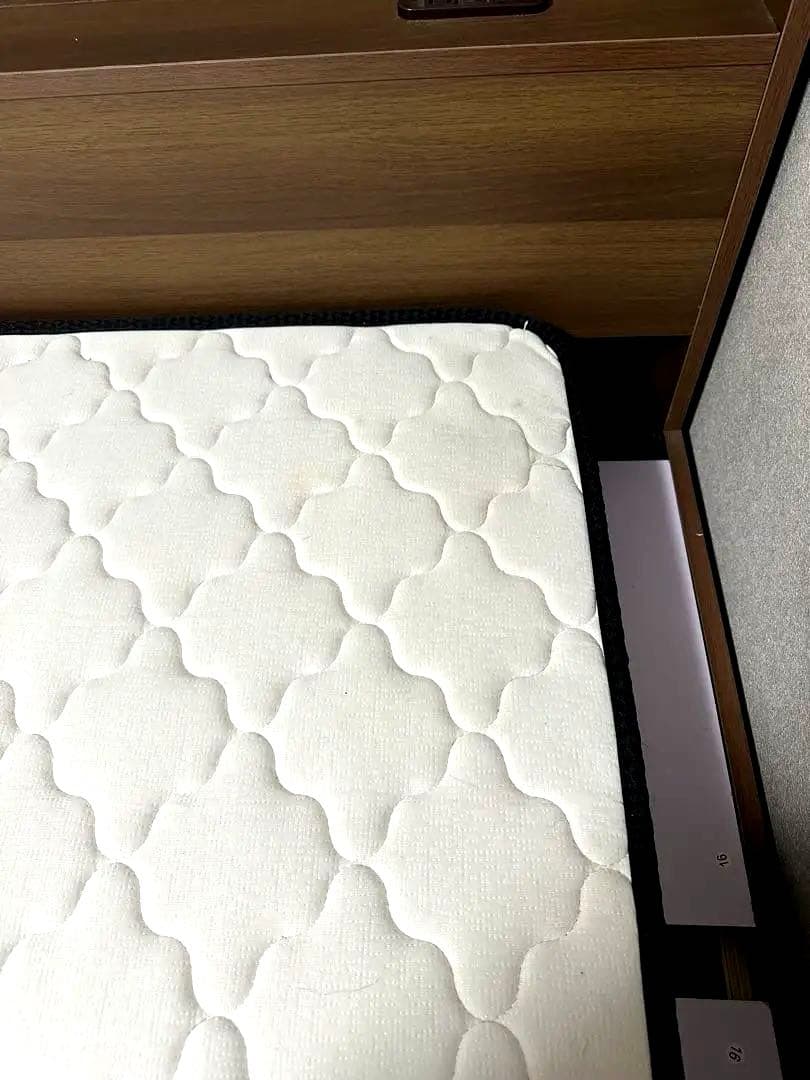 ベッド ベッドフレーム セミダブル ボンネルコイルマットレス付き 収納 引き出し