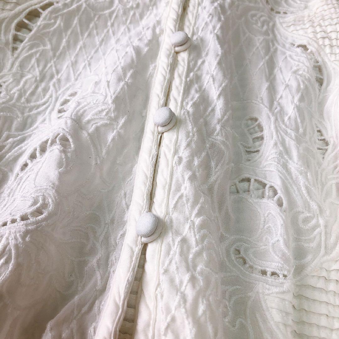 イエナラブークル ピンタック刺繍ブラウス 24SS ホワイト