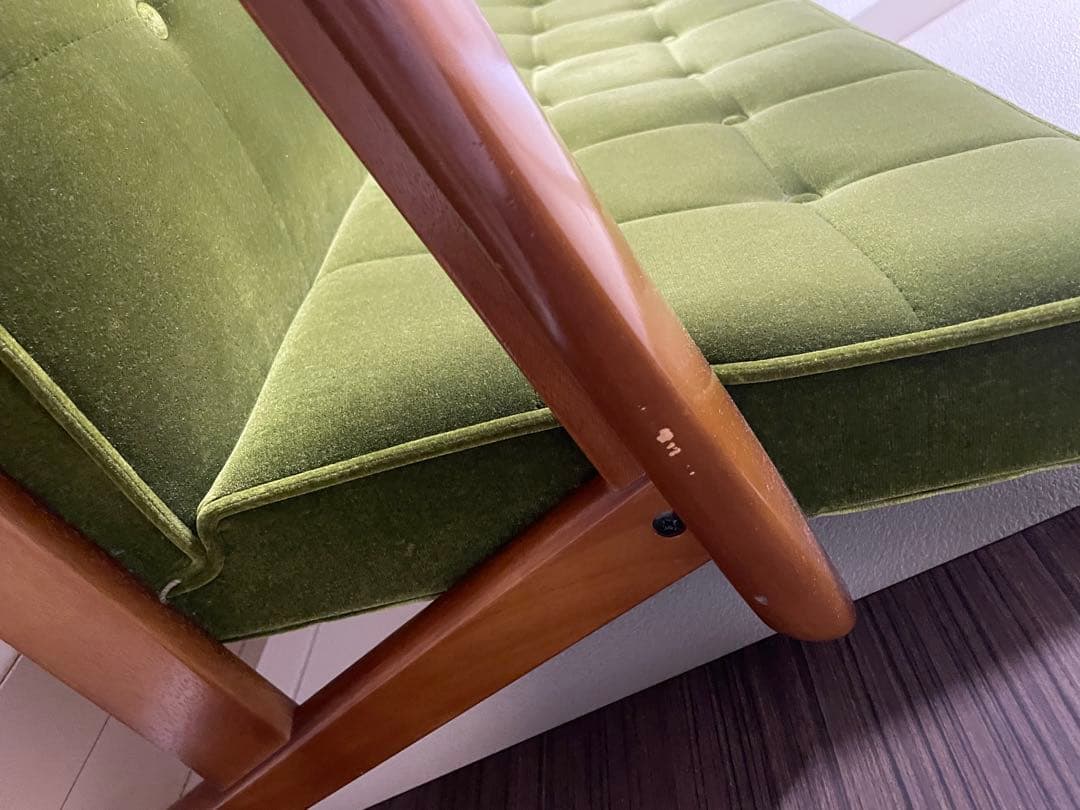 【50周年記念仕様】カリモク60 Kチェア モケットグリーン　2人掛けソファ