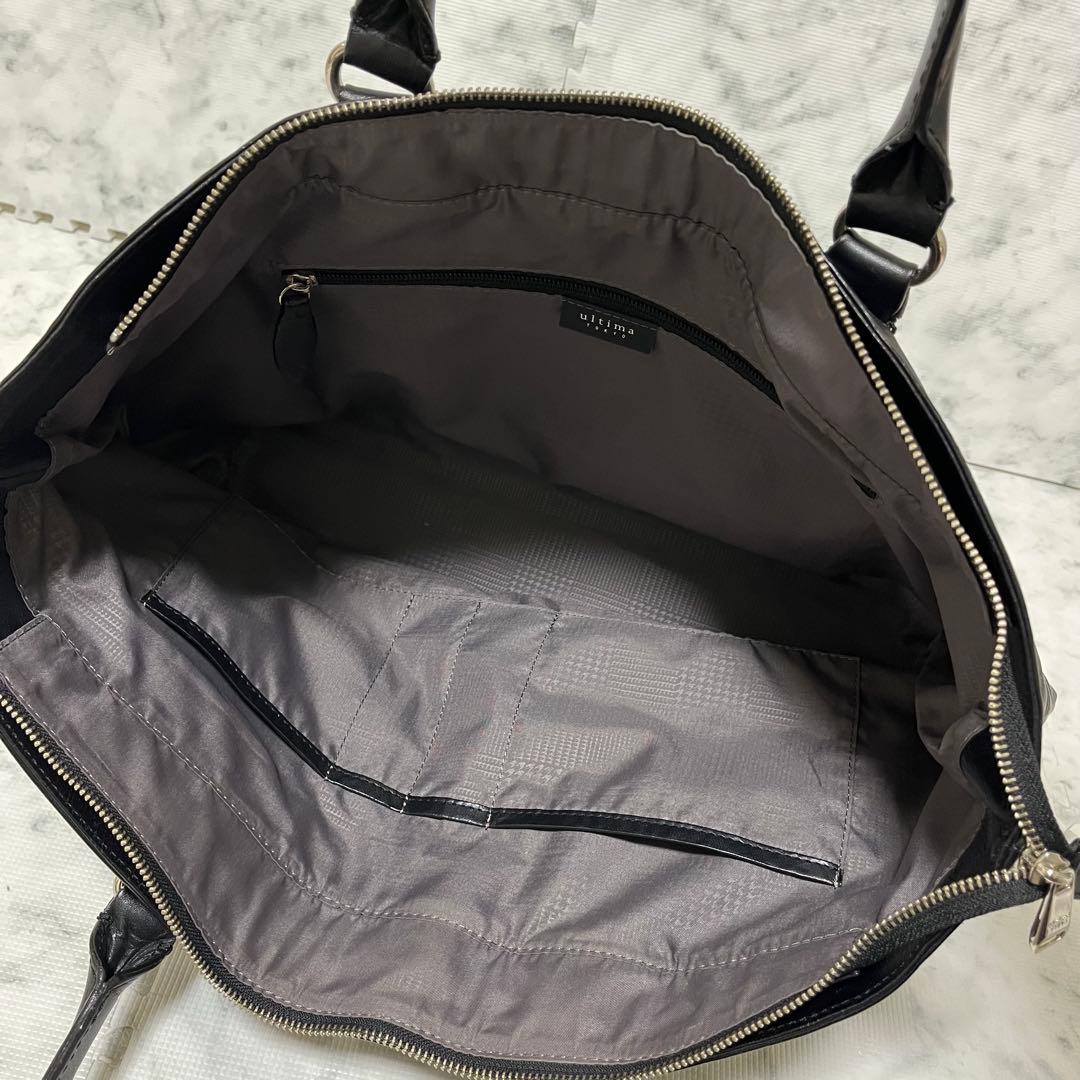 ultima TOKYO ウルティマトーキョー ブラックレザー トートバッグ