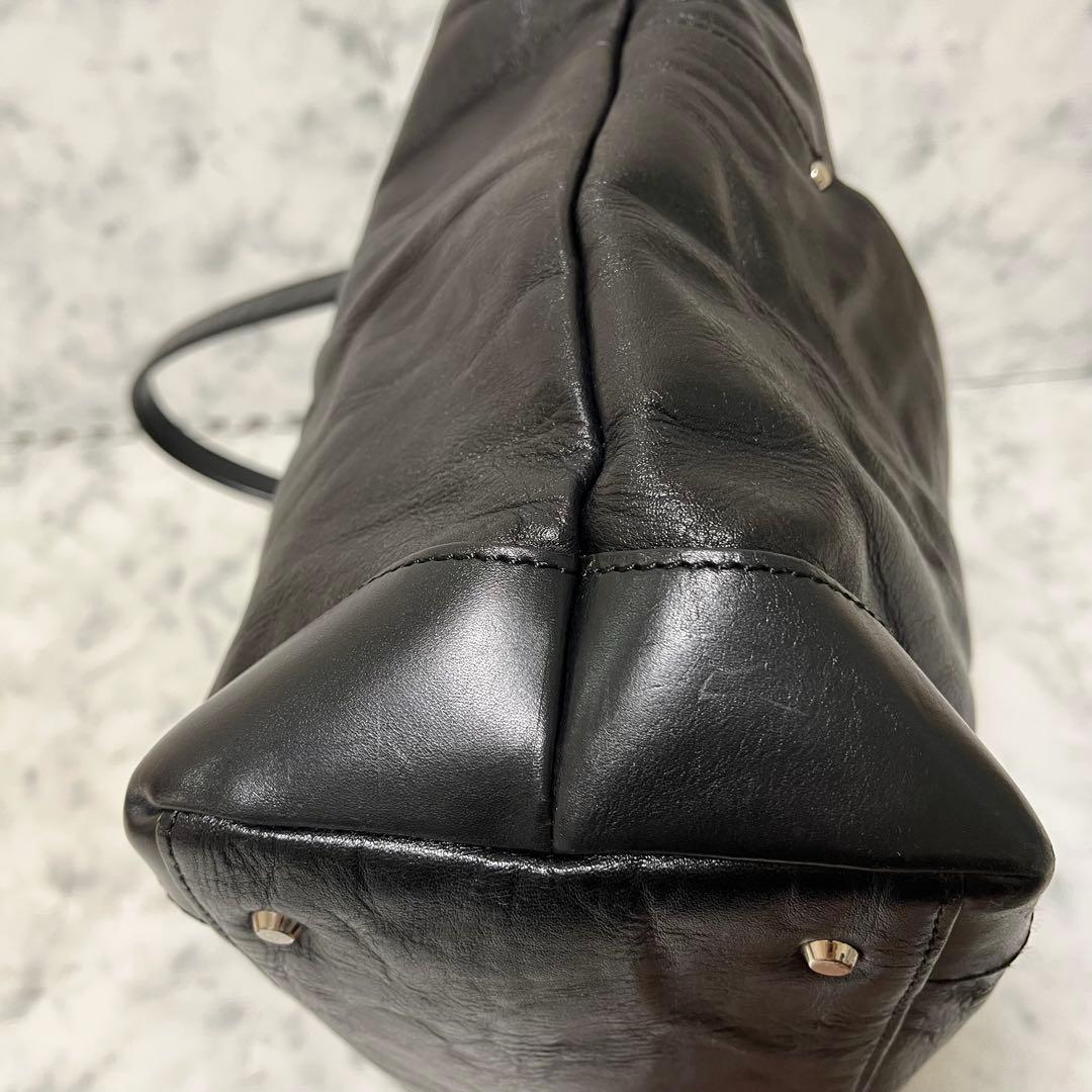 ultima TOKYO ウルティマトーキョー ブラックレザー トートバッグ