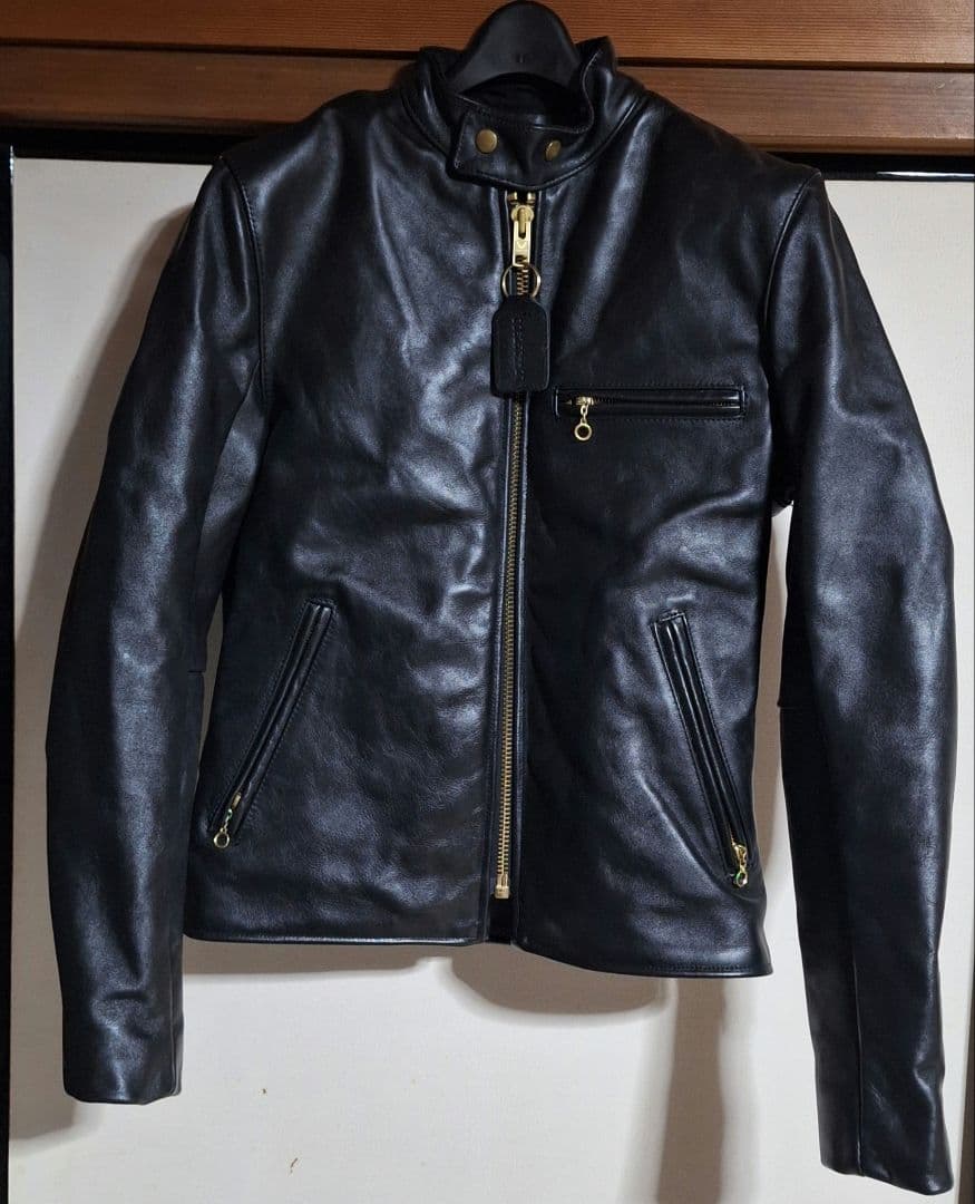 Vanson B ブラック レザーライダースジャケット 36