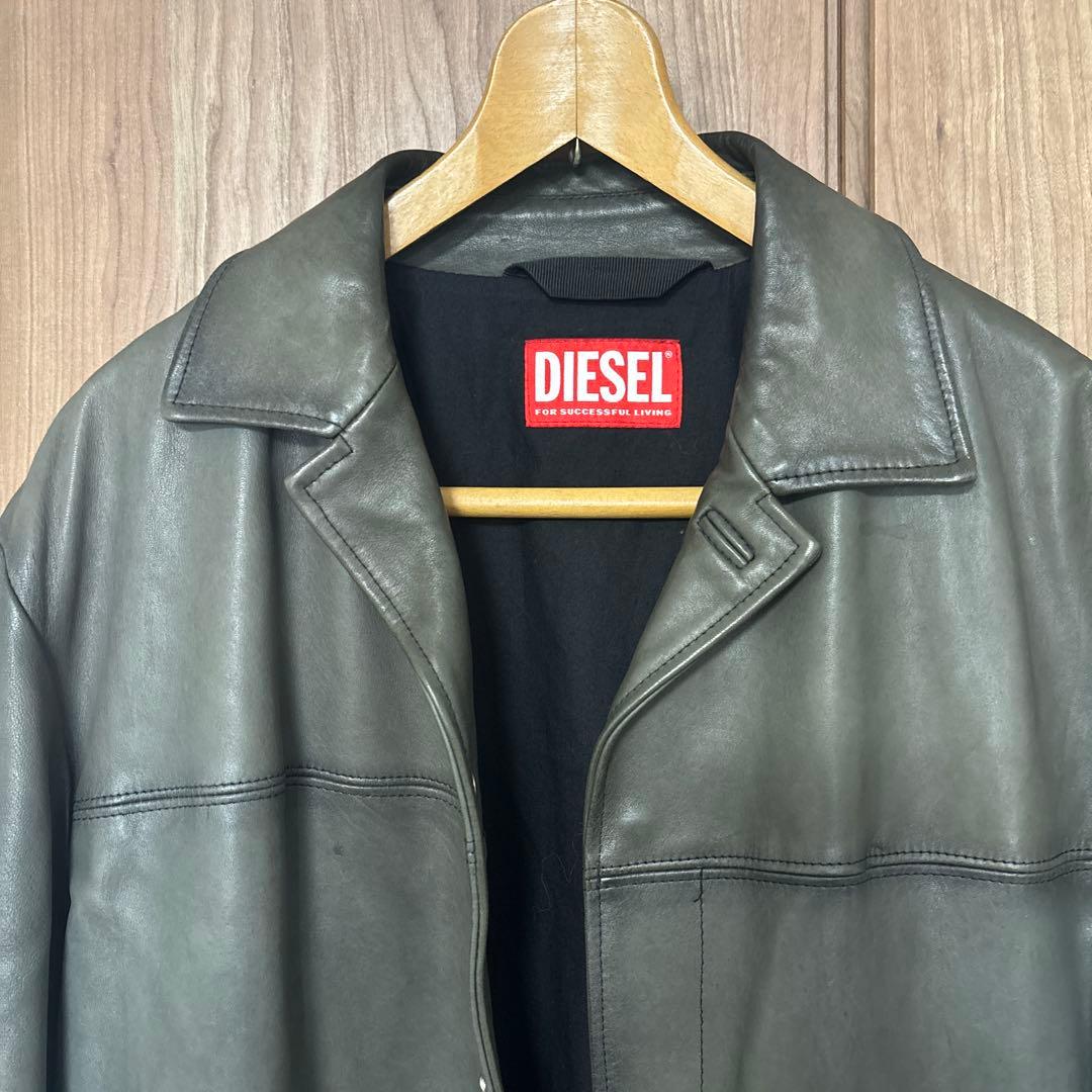 ディーゼル24AWラムレザーハーフコートL-NICOサイズ52 ¥198,000
