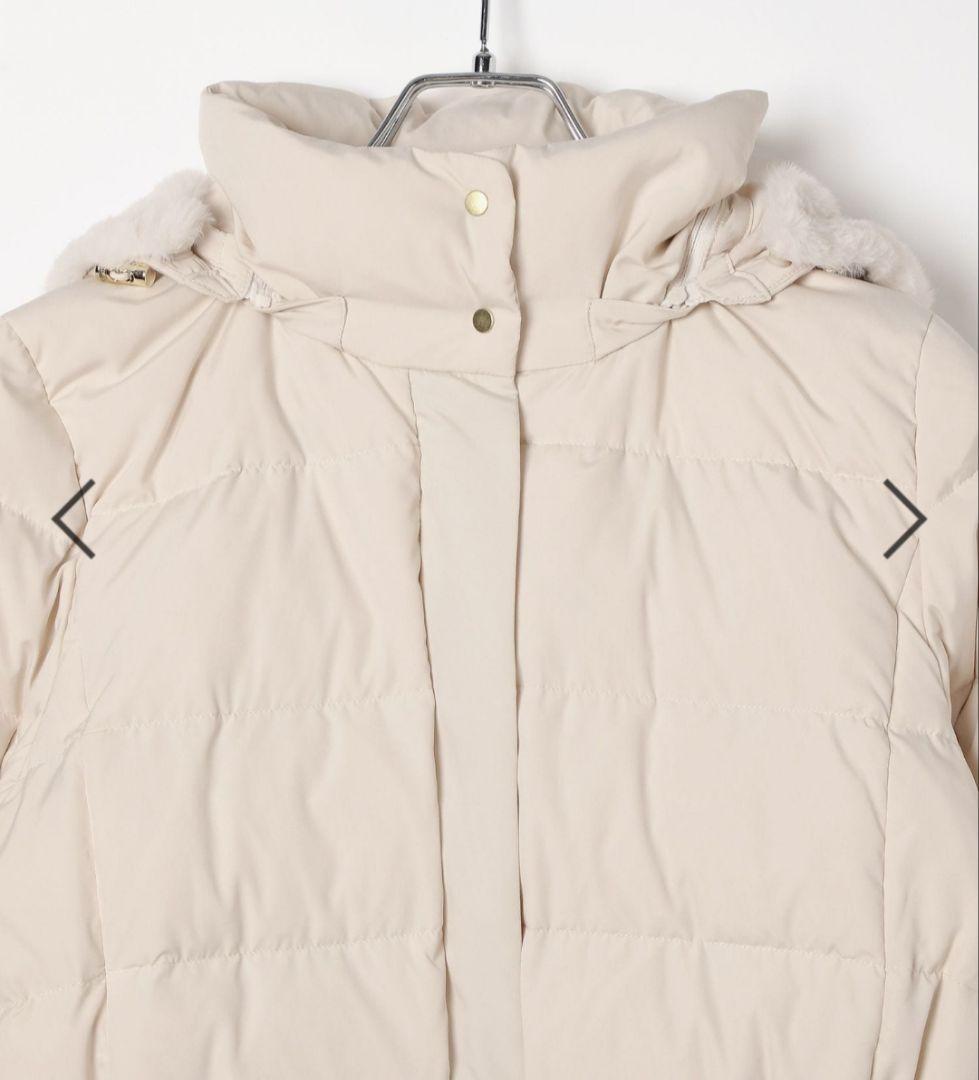 GLOBALWORK　ウツクシルエット撥水ダウンコート　アイボリー　Lサイズ