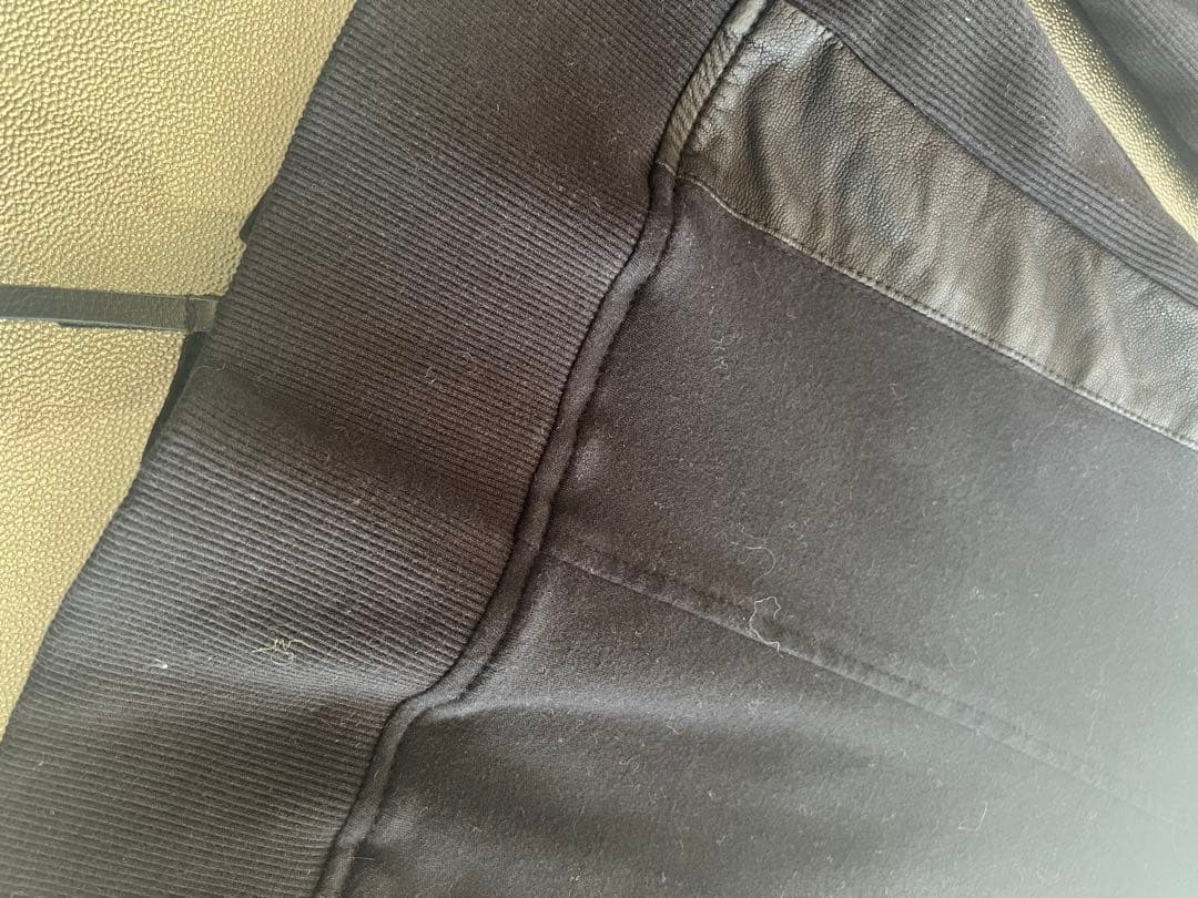 n❣️14th addict❣️レザーとストレッチ素材のハイネックジャケット