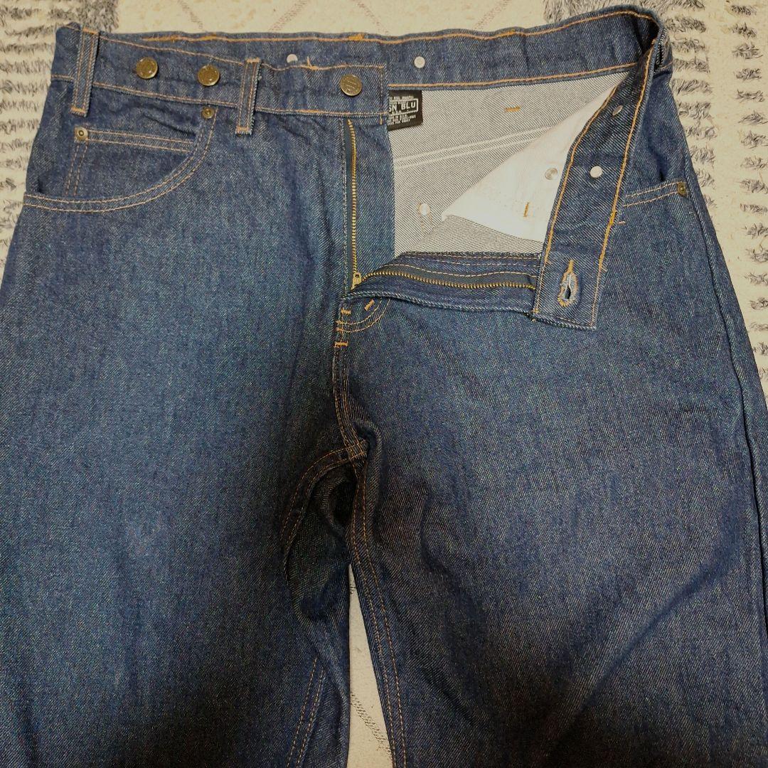 PRISON BLUES ワークジーンズ サスペンダーボタン リジッドブルー