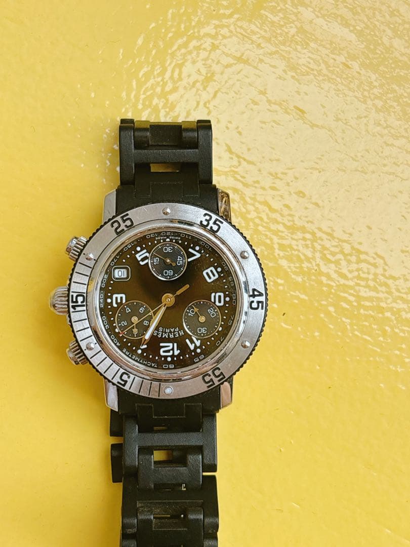 HERMES クロノグラフ クリッパーダイバー クォーツ 腕時計 CL2.315