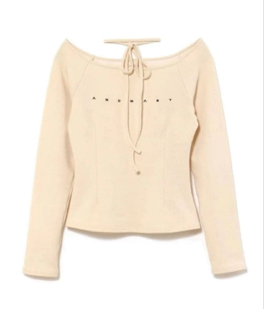 新品未開封andmaryマリーロゴチョッカーカットソートップスTシャツアイボリー