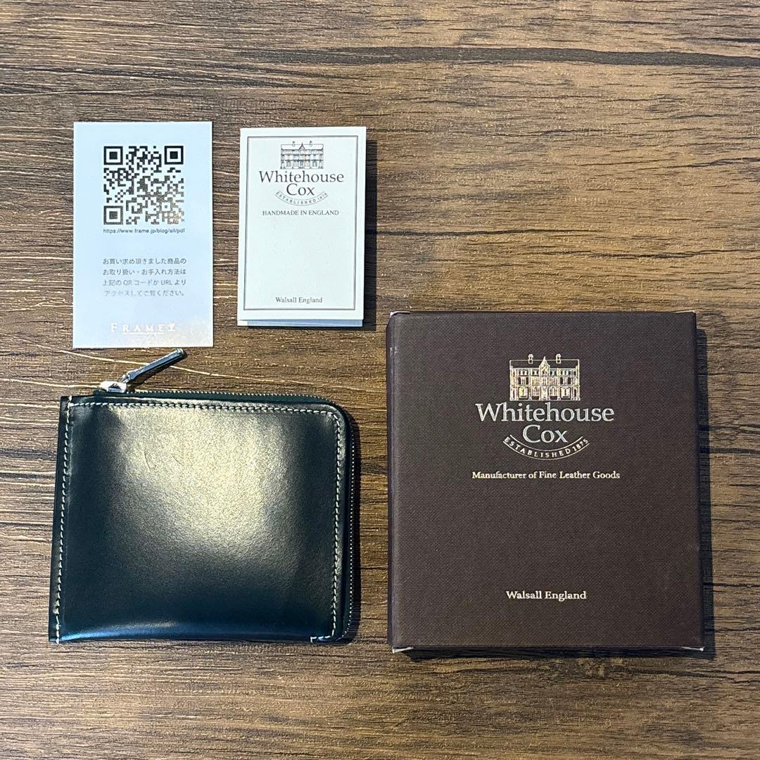 未使用 ホワイトハウスコックス L字ジップ ワレット S3068 グリーン