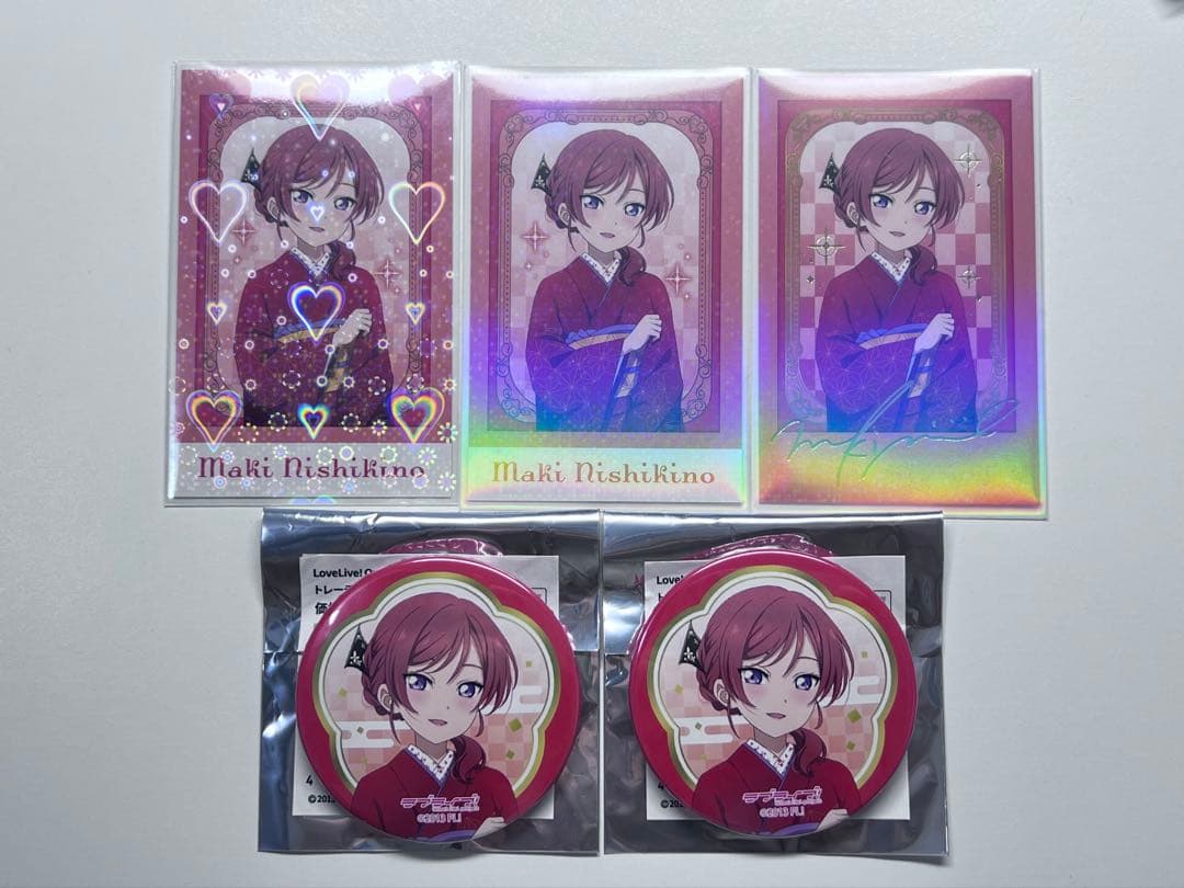 ラブライブ！西木野真姫 トレーディングカード 缶バッジセット　サイン付き