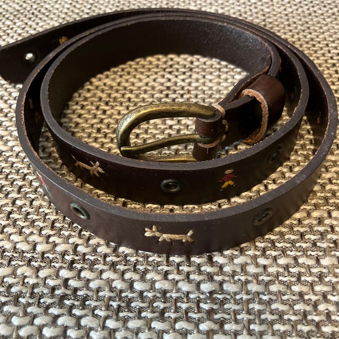 エンリーベグリン　レザーベルト　オミノファミリー　ダークブラウン