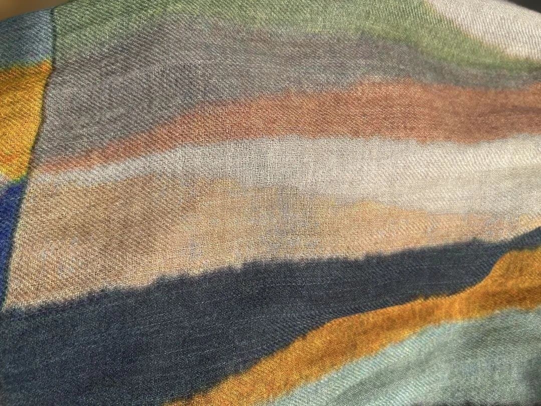 クラフトヒロ ウール&シルクマルチカラーストライプ フレアスカート