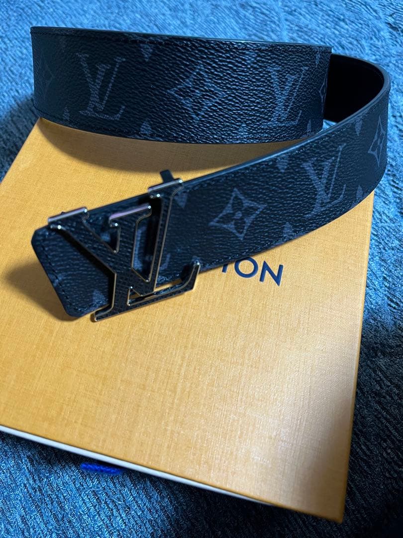 最終価格Louis Vuitton 黒 レザーベルト モノグラム