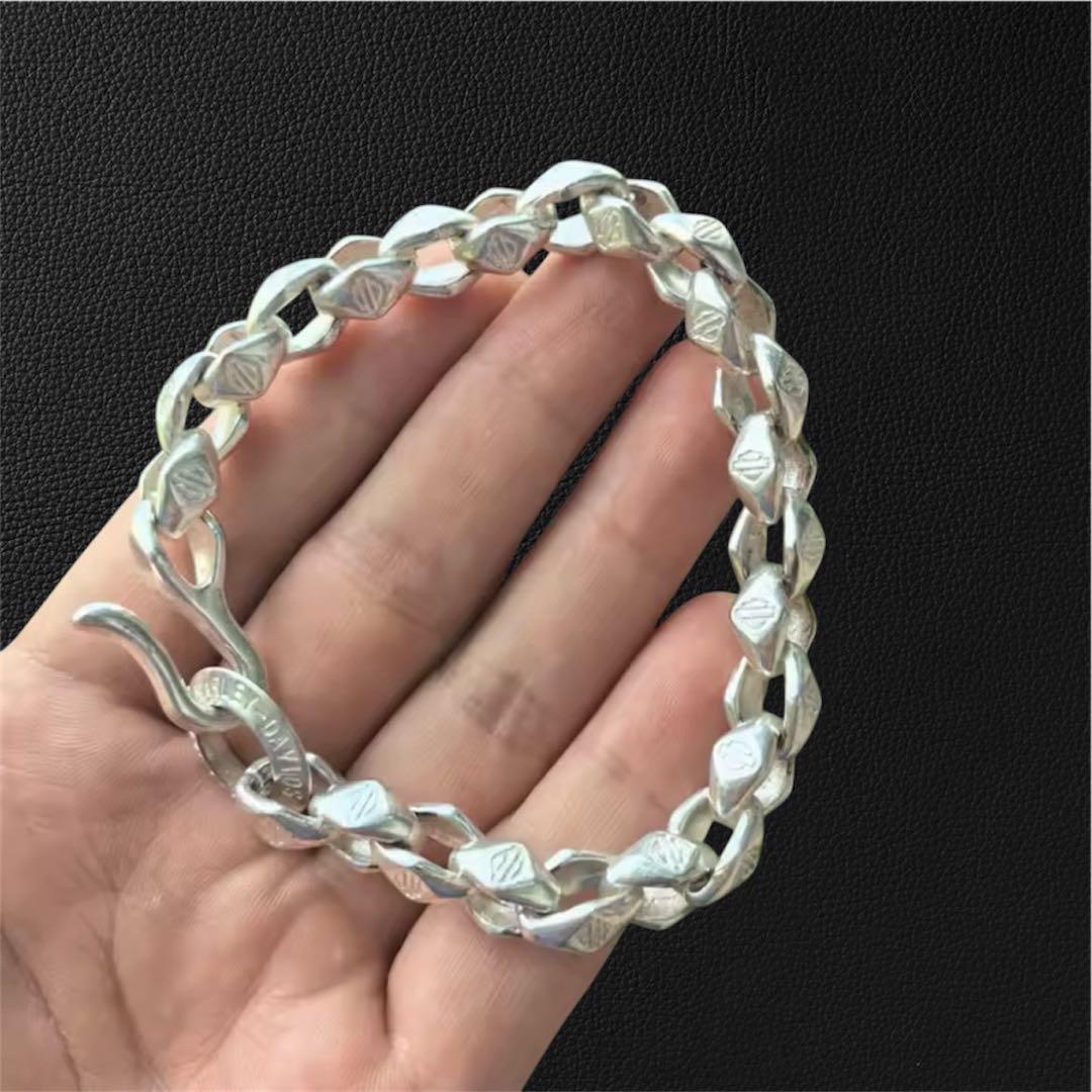 3点セット　S925刻印　ヴィンテージ チェーン　ブレスレット　重厚感　レトロ