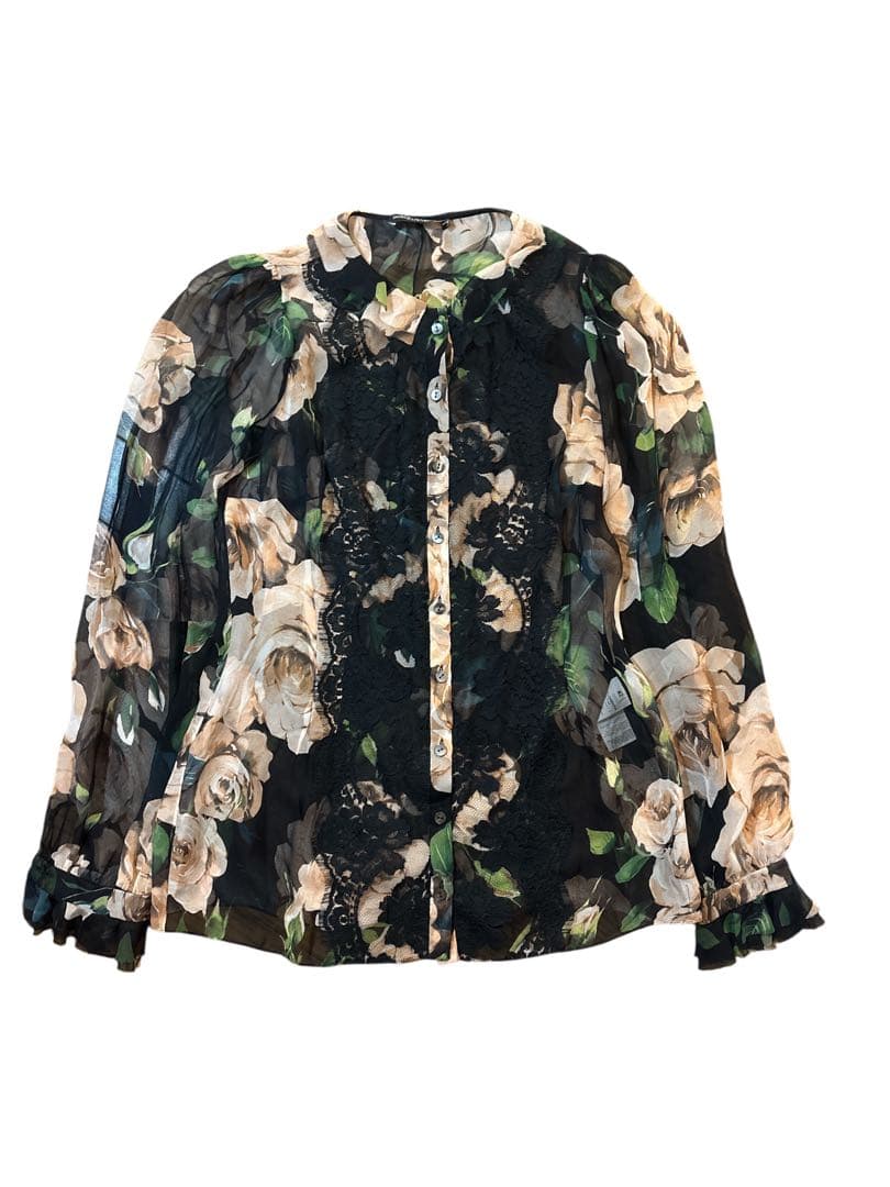 あ*す様 【DOLCE &GABBANA】美品！ブラウス　フラワープリント　レー