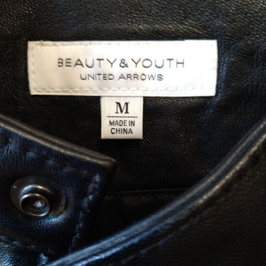 メンズ ユナイテッドアローズ 本革 レザージャケット 革ジャン ライダース