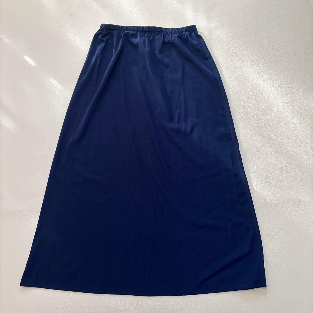 MYLAN マイラン チュール スカート マキシ丈 フレア ネイビー FREE