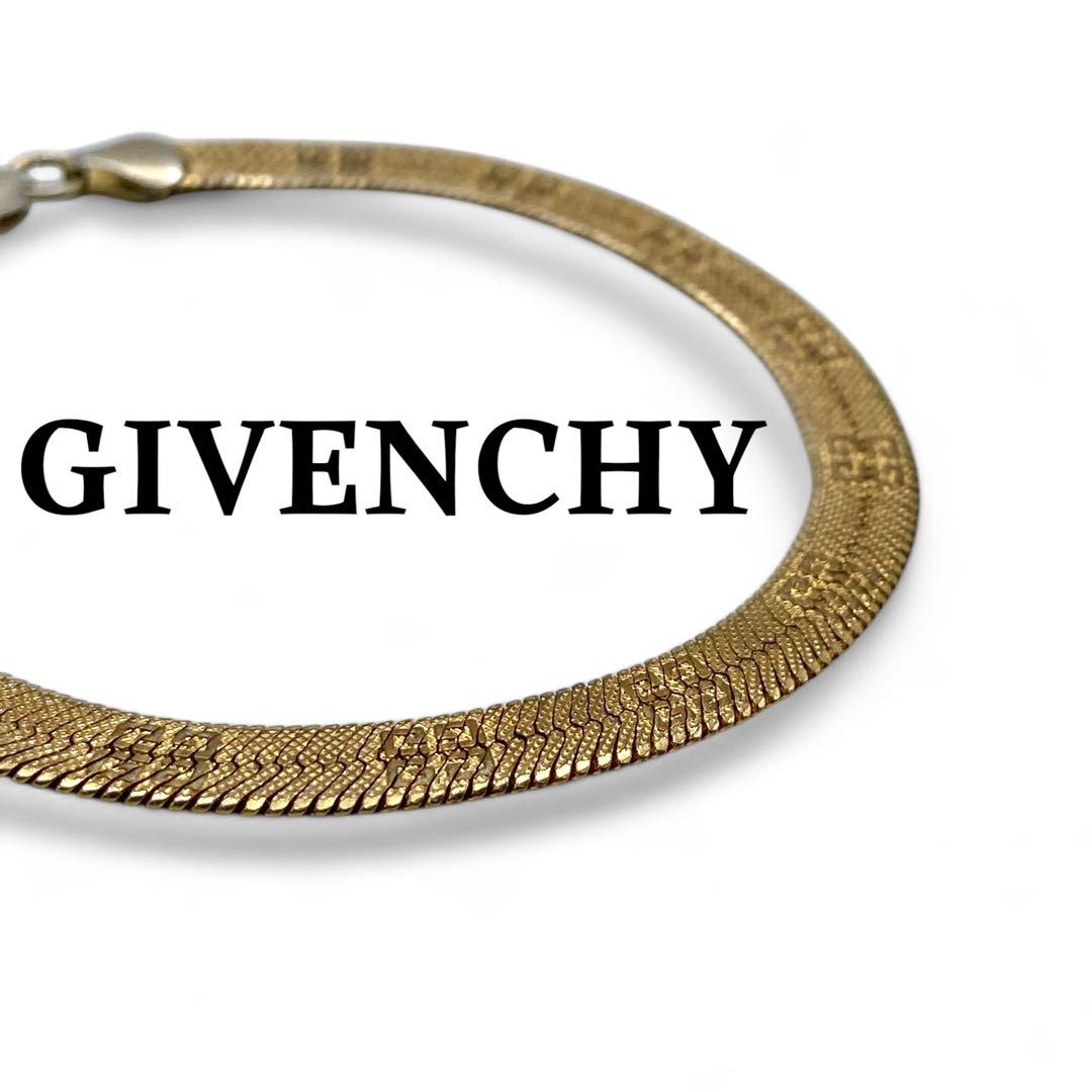 【最高級】 GIVENCHY 4Gロゴ ゴールド 蛇腹 スネークチェーン 美品