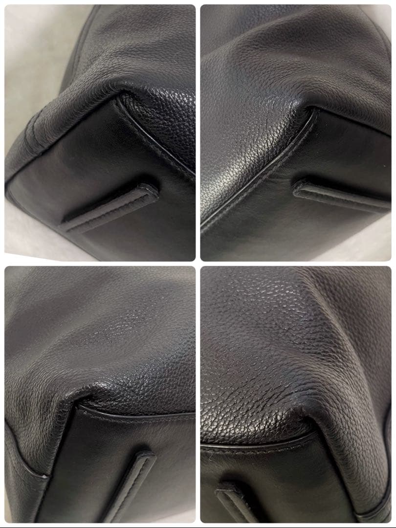 FURLAリバーシブル メンズトートバッグ ユリッセレザー 大容量 美品 黒