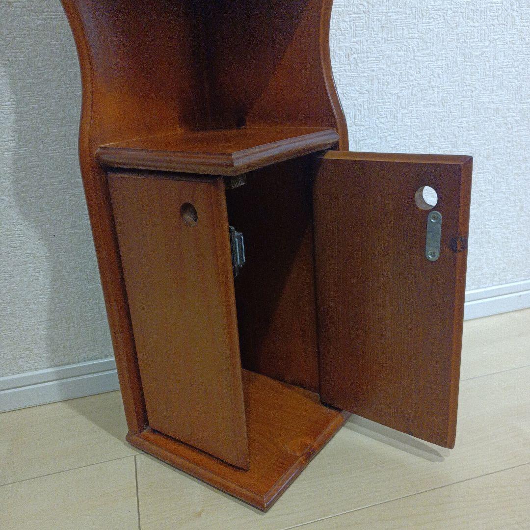 アンティーク　北欧風　木製コーナーラック コーナー飾り棚 3段収納