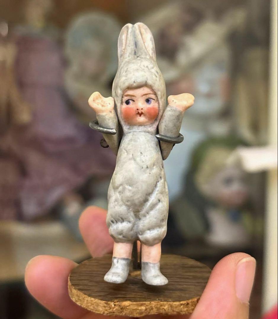 【希少】アンティーク　うさぎビスクドール