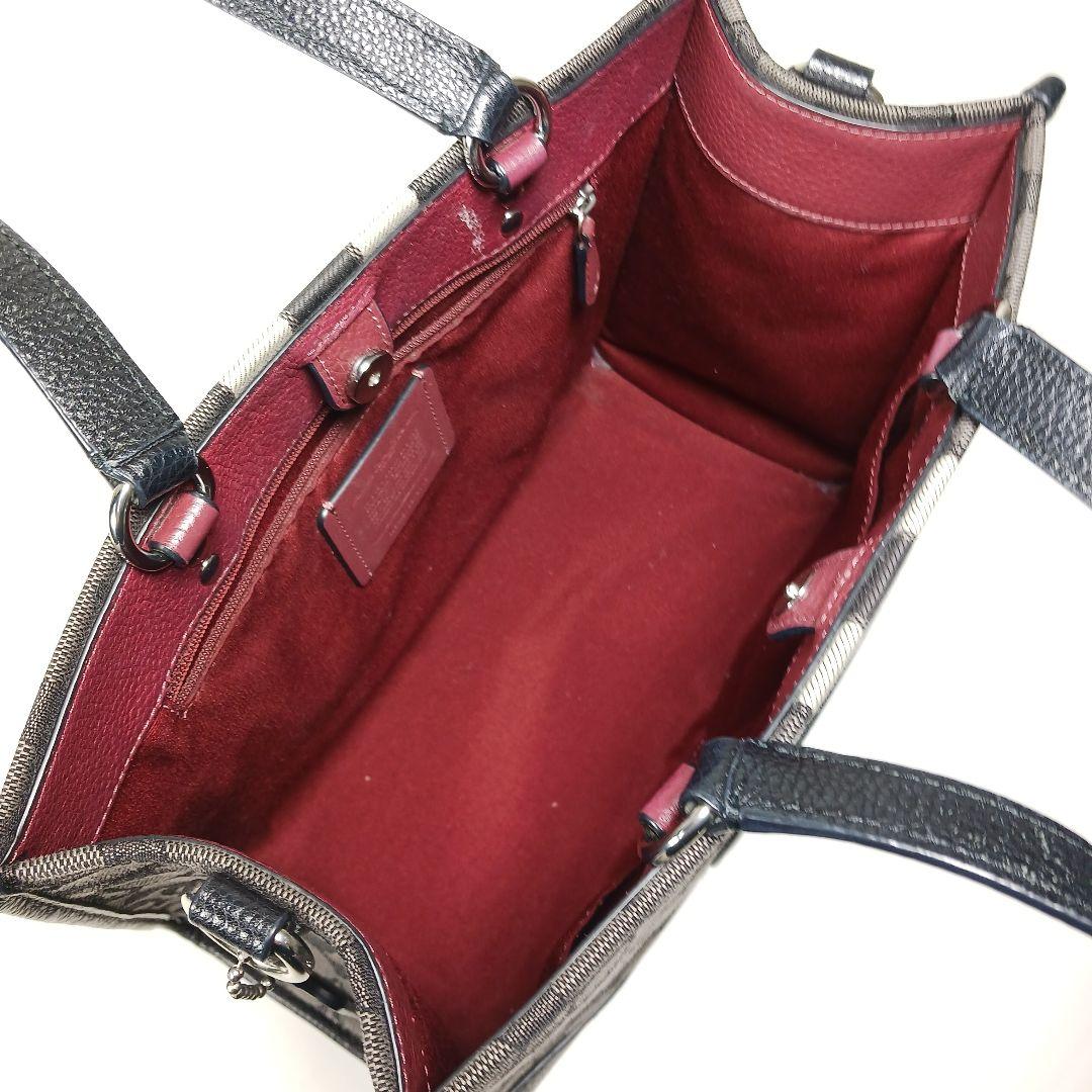 ✨美品✨コーチ　シグネチャー　ジャガード デンプシー　キャリーオール　2way