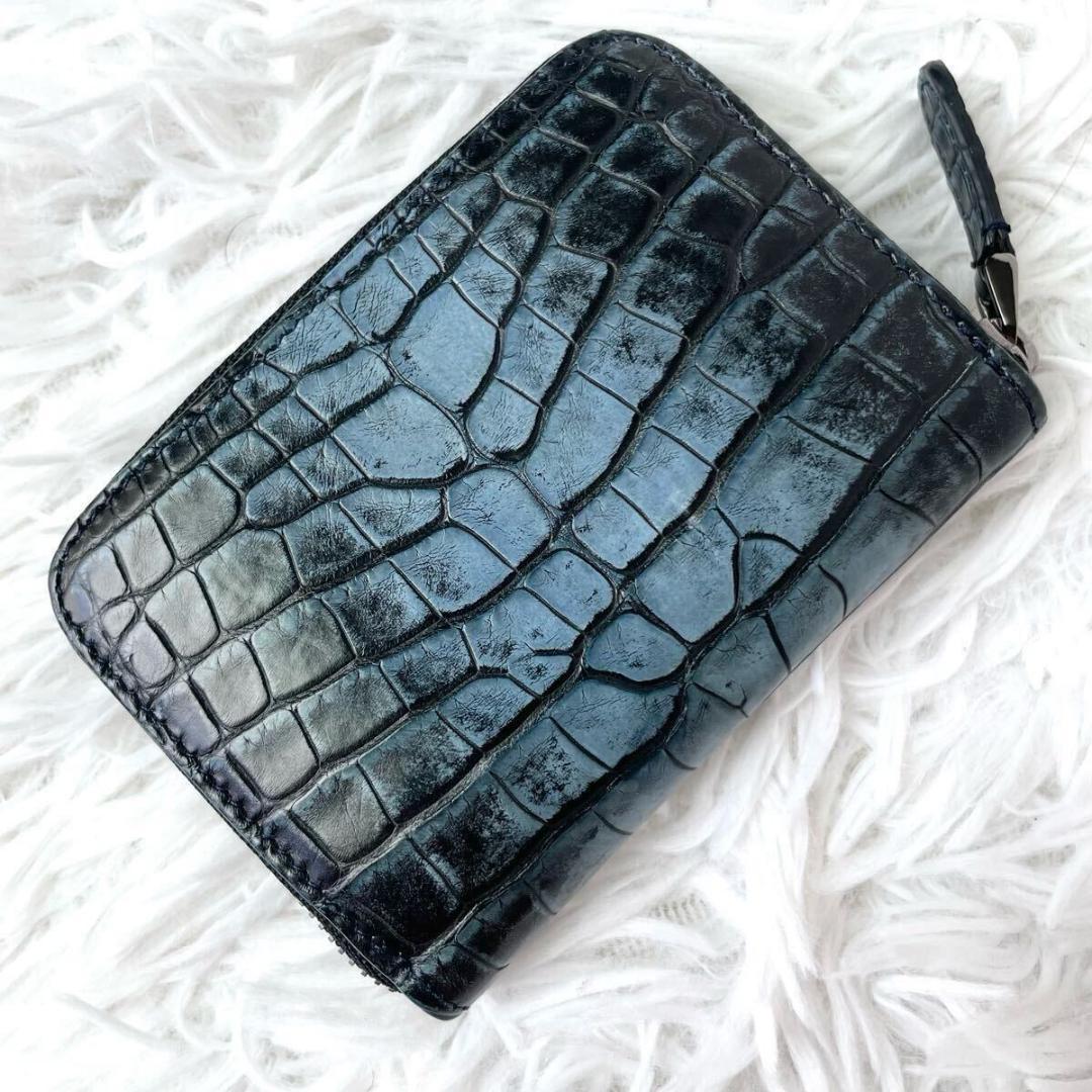 未使用級・最高級⭐︎ブルガリ マン  ラウンドジップ ケース アリゲーター